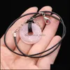 펜던트 목걸이 25mm Safty Lucky Buckle Shape Reiki Healing Crystal Pendant Energy Circe Stone Quartz Charms Necklace Dhseller2010 DH5FC