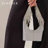 Omuz Çantaları Yeniden Kullanılabilir Tasarımcı Kadın Rhinestones Akşam Çantası Crystal Fringe Tote El Partisi Püskül Tassel Omuz Crossbody 220512