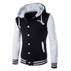 Herrjackor hoodie män mode kontrast baseball slitage casual hoodies knapp ficka lång ärmjacka ropa hombre talla grande l220830