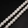 Kolye Kolyeleri Toptan-8-10mm Pearl Hip Hop CZ Taş Bling Buzlu Çarpık Çarpık Boncuklu Bağlantı zinciri ile