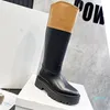 Damen-Winterstiefel mit dickem Boden, lässig, Halbstiefel, Plattform, echtes Leder, Slip-On-Kniestiefel, Damen-Ganzjahres-Regenstiefel, Größe 35–41