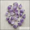 Чары природная неровная форма фиолетовая аметиста роскошные каменные чары подвески для ожерелья аксессуары для ювелирных изделий.
