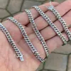 Mens Miami Cuban Rink Chain Real Solid 925 Sterling Silver Fill Fill Box Necklace 6mm2194