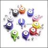 Porte-clés Bouton pression Rétractable Ski Pass Carte d'identité Badge Holder Reels Pl Key Name Tag Recoil Reel Fit 18Mm Snaps Buttons Dhseller2010 Dhize