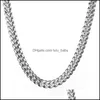 Chains 8-18Mm Wide Stainless Steel Cuban Miami Chain Necklaces Cz Zircon Box Lock Big Heavy Hip Hop Jewelry 437 Q2 Drop Deli Lulubaby Dhiha