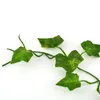 Декоративные цветы 2m искусственный плюс зеленый листовый гирлянда растения винограда поддельная листва домашний декор пластиковый цветочный цветочный ротан