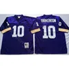 NCAA Futebol 10 Fran Tarkenton 22 Paul Krause 28 Adrian Peterson Jerseys 93 John Randle Chuck Foreman Chris Doleman Cris Carter Alan Roxo