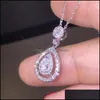 Naszyjniki wisiorek Victoria musujące luksusowa biżuteria 925 Sterling Sierrose Gold Gold wypełnienie upuszczenie wody biała topaz gruszka cZ diamentowe kobiety pend dhx3c