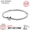 Bangle ALU KONSI 100% luxury 925 Sterling Silver crown Bracelet for Women Fit Original Charms Bangle DIY high quality Jewelry 220831