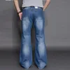 Jeans da uomo Uomo Modis Pantaloni svasati a gamba larga con taglio ampio a vita alta Pantaloni classici in denim di design maschile 220831