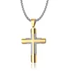 Nieuwe stijl 316 roestvrijstalen hangers goudblauw en zwarte hiphop kruis religieuze heren kettingen hangers sieraden