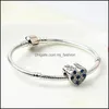 Silver passar Pandora -armband 20st Hj￤rtlila Blue Red Crystal Sier Charms Armband P￤rlor f￶r smycken Making 289C3 Drop D MJFashion DHFG9