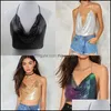 Andra modetillbehör Glam Mesh Body Chain Bra Metal Sequin Women Sexig Beach Summer Jewelry 471 H1 Drop Delivery 2021 Fashion ACC DHYK2