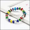 Charmarmband S2285 Fashion Jewelry Colorf Evil Eye Armband Blue Eyes Elastic Pärlade armband C3 Drop Delivery 2021 MJFashion DH8QJ