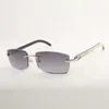 Frameloze buffs zonnebrillen 3524012 met natuurlijke hybride buffelhoorn voor mannen en vrouwen met 56 mm lenzen