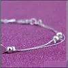 Fios de fios de miçangas Bracelets Bangles Moda 925 Sliver Jewelry Heart Charm New Accesories Woman Man Jewelrys 99 K2 Drop Deliver Lulubaby Dhql7