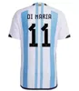 남자 아이들 키트 22 23 아르헨티나 축구 유니폼 플레이어 버전 2022 2023 쿤 아구에로 아고로 디 마리아 디발라 코레아 코레아 마르티네즈 축구 셔츠 유니폼