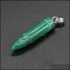 Pendant Necklaces Arrowhead Point Semi-Precious Stone Pillar Pendum Pendant Diy Men Necklace Energy Jewelry Making Hip H Dhseller2010 Dh9Zi