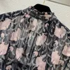 Kadınlar Vintage Elbise 2022 Pist Tasarımcısı Çiçek Baskı İnce A-Line Sıradan Elbiseler Bahar Sonbahar Moda Ofisi Leydi Zarif Parti Maxi Frock