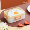 Ensembles de vaisselle Kawaii Boîte à lunch portable pour les filles École Enfants Pique-nique en plastique Mignon Bento Lunchbox avec compartiments Conteneurs de stockage