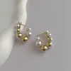 Dangle & Chandelier Korean Fashion Metallic Pearl U Shaped Earrings For Women 2022 New Personality Temperament Earings