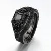 Anneaux de mariage Style incrusté de Zircon noir, bague de Couple, mode européenne et américaine, alliage pour femmes