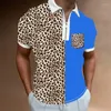 Polo da uomo a righe sfumate 3D con stampa integrale Camicia con cerniera Manica corta Streetwear Vocazione Sport Casual Uomo Taglie forti