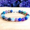 MG1592 Strand Handmade Gemstone Beaded Bracelet Chakra Love Wrist Mala Bracelet Crystals Womens Yoga Energy Protection Jewelry