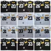 NCAA Football 58 Jack Lambert Jerseys 31 Donnie Shell 26 Rod Woodson 23 Mike Wagner 33 Merril Hoge 20 Rocky Bleier Man Vintage Black White