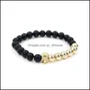Beaded Strands Pretty Black Beads Natural Stones Skl Beautif Bracelet For Women Lava Stone Men Bracelets Drop Delivery 2021 Yydhhome Dh2Oi