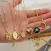 Подвесные ожерелья GD Vintage 18K Ожерелье из нержавеющей стали для женщин золото