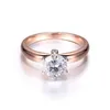 حلقة زفاف Solitaire Rings D Color 10Carat 65mm Round Cut Diamond Solitaire خاتم الخطوبة الصلبة 14K روز الذهب الأبيض 220829