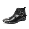 British Monk Strap Buckle Men Boots Fashion Moda Genuíno Motocicleta Botas Partem