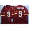 Jersey NCAA Foobtall 9 Sonny Jurgensen 68 Russ Grimm 70 Sam Huff Formaları 33 Sammy Baugh 7 Joe Theismann Art Monk Kırmızı Beyaz Vintage