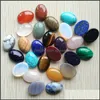 Pedra Natural Stone Misturada Oval Base plana Cabochon Cistos de cistos soltos para brinco de colar Roupas de jóias Acesso DHSeller2010 Dhasg