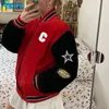 Kurtki damskie Yiciya Czarna bombowca Kobieta Varsity Kurtka American High Street Hip Hop Long Sleeve Baseball Jacket Vintage Winter Winter Coats T220830