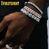 Bangle Iced Out Bling 5A Zirconia Vierkante Bedelarmband 8 MM Zilver Kleur CZ Tennis Chain Bangle Hip Hop Mode Heren Sieraden 220831