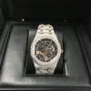 Designer orologi Versione Moissanite Stones Scheletro orologi oro Miscelati Silver Pass Test Mens Diamonds Qualità Automatico Luxuria Full Iced Out