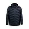 Hommes Vestes 2022 Automne Veste À Capuche Zip-Up Rembourré Parka Noir Léger Pare-Brise Mâle Moelleux Chaud Printemps Vintage Vers Le Bas Zipper L220830