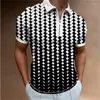 رجال Polos 2022 أزياء قمصان قصيرة الأكمام ثلاثية الأبعاد الطباعة الديناميكية ذوي الياقات ذوي الياقات