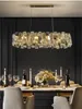 Luksusowy kryształowy żyrandol jadalnia owalna lampa wisząca nowoczesna złote domowe dekoracje do domu kuchenne wyspa LUSTE LED Kreatywne oprawę oświetleniową
