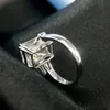 Anelli nuziali ad anello solitario 5 ct 9x11mm df grade smeraldo taglio a taglio lab lab anello baguette anello autentico 14k 585 oro bianco 220829