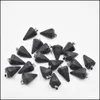 Charms Pendenti con ciondoli a forma di cono sfaccettato in pietra lavica vulcanica naturale per gioielli che fanno goccia di alta qualità di moda all'ingrosso consegna Dhm7R