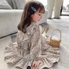 Fall Flower Girls Dresses Korean Fashion Long Sleeve Princess Dress Cute Little Children Costume Vestidos Spring Costume 20220831 E3