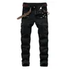Mens Jeans Trade Classic Retro Jeans Men Straight Slim Zipper Decoration Light Fold Skinny Denim Pants Fashion Stretch Hip Hop Jogger Jeans 220831