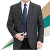 Abiti da uomo di mezza età Lana Uomo Grigio Blazer Primavera Autunno Masculino Slim Fit Casaco Jaqueta Masculina Cappotti Giacca da uomo B301