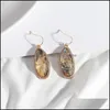 Charme Mode Acrylique Abalone Shell Papier Charms Boucles D'oreilles Strass Or Couleur Dangle Brincos Pendientes Marque Bijoux Femmes Drop Del Dhfu9