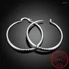 Hoop Earrings Real 925 Sterling Silver Hip Hop Round For Women Large Circle 5.1cm Piercing Earring Dropship Suppliers