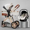 2020 New Baby Stroller High Landscape 3 in 1 Baby Carriage Pusherchair Cradel Infant Carrier Kinderwagen Car1261V