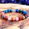 MG1593 Strang Kristalle Edelstein Perlen Armband Mix Chakra Handgelenk Mala Balance Armband Hochwertiger Energieschutzschmuck